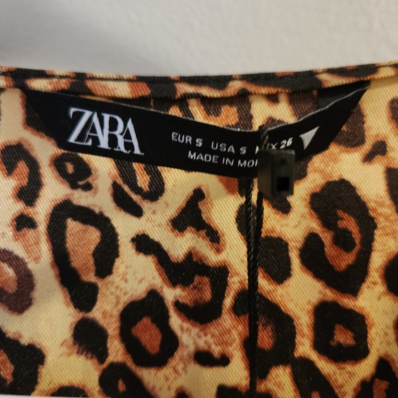 Zara Brown Leopard Long Sleeve Dress - Picture 8 of 11
